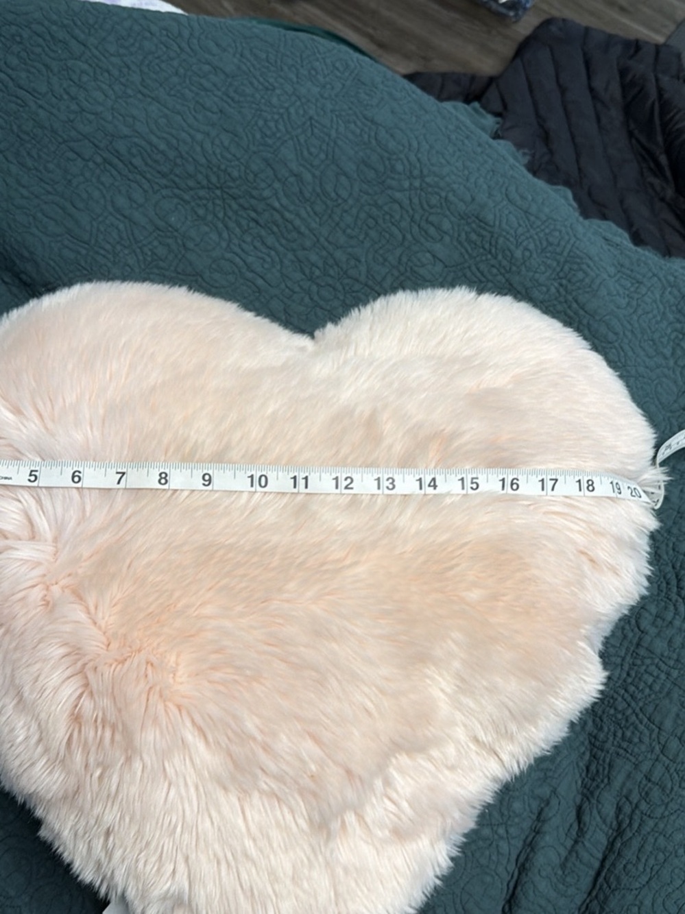 Heart shaped pillow- soft pink Faux Fur